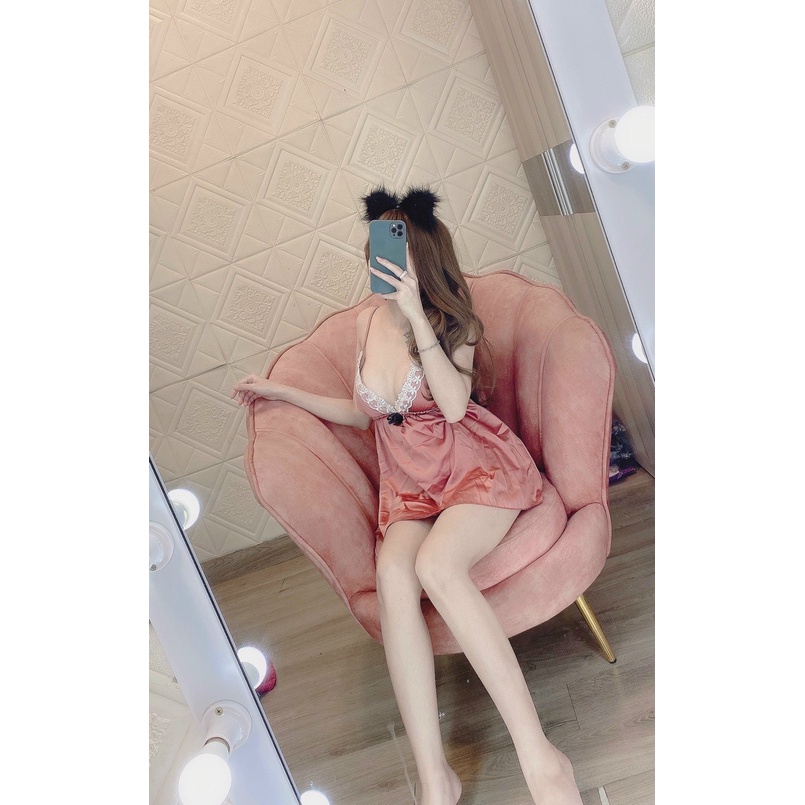 Sét bộ ngủ phi bóng phối ren cực sexy ( ảnh thật )