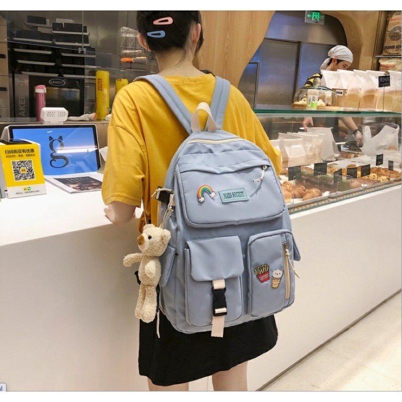 Balo nữ thời trang Ullzang Chống nước Mar Societt