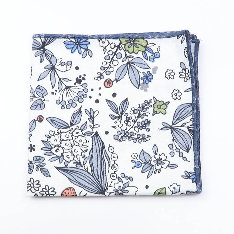 Khăn Tay Cotton Vuông In Hoa Bỏ Túi Phong Cách Cổ Điển Mới Cho Nam Nữ