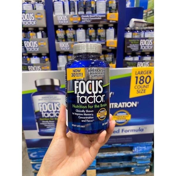 Viên uống Focus Factor Nutrition for the Brain 180 viên của Mỹ, viên uống hỗ trợ trí nhớ tăng khả năng tập trung