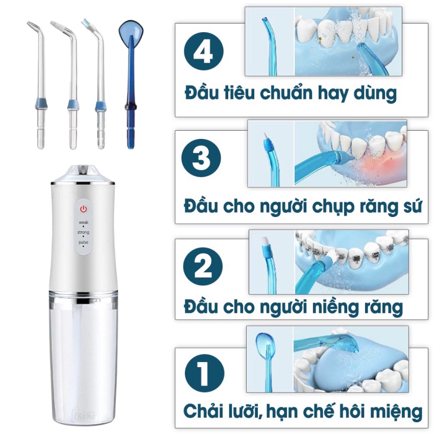 [SIÊU-HOT-2022] Máy Tăm Nước Cầm Tay Chính Hãng BH 1 đổi 1 - Bộ Tăm Nước Vệ Sinh Răng Miệng Oral Irrigator