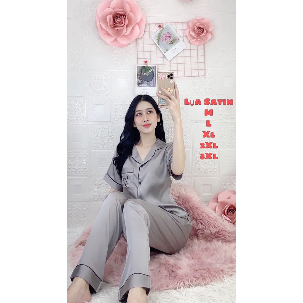 HÀNG CAO CẤP - SET ĐỒ BỘ LỤA SATIN DÀI TAY NGẮN | BigBuy360 - bigbuy360.vn