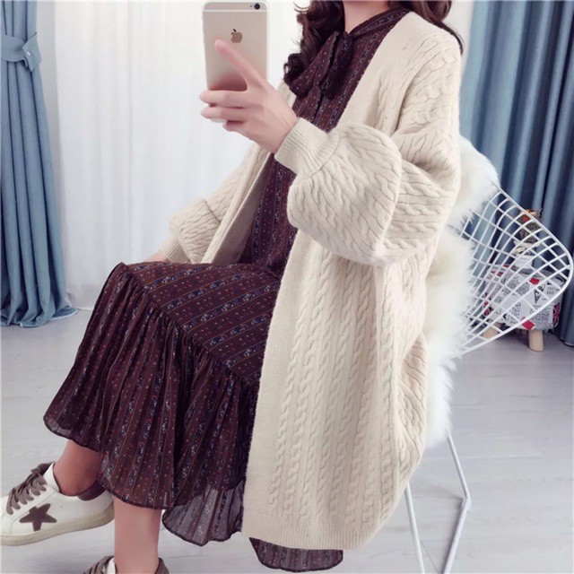 (HÀNG ORDER) Áo Cardigan vặn thừng dáng dài GNCM | BigBuy360 - bigbuy360.vn