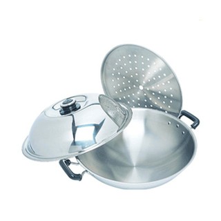 Chảo inox sâu lòng có vỉ hấp Zebra 42cm 176202. Hàng Zebra Thái Lan cao cấp