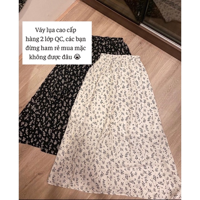 Chân váy hoa vintage chiffon hàng loại đẹp Quảng Châu- Chân váy hoa nhí dáng dài | BigBuy360 - bigbuy360.vn