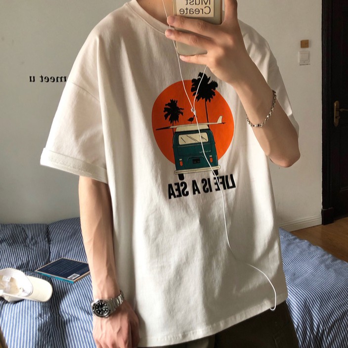 áo nam Tay Ngắn Phong Cách Hàn Quốc Năng Động 3 Màu Lựa Chọn