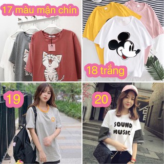 Áo phông thun tay lỡ form rộng Unisex Oversize - Từ 35-65kg