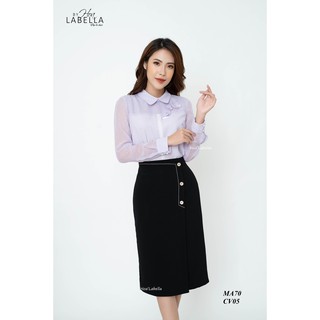 Áo sơ mi thiết kế Hoa'labella - Sơ mi thiết kế cách điệu tay voan, đính kết hoa thủ công (MA70)