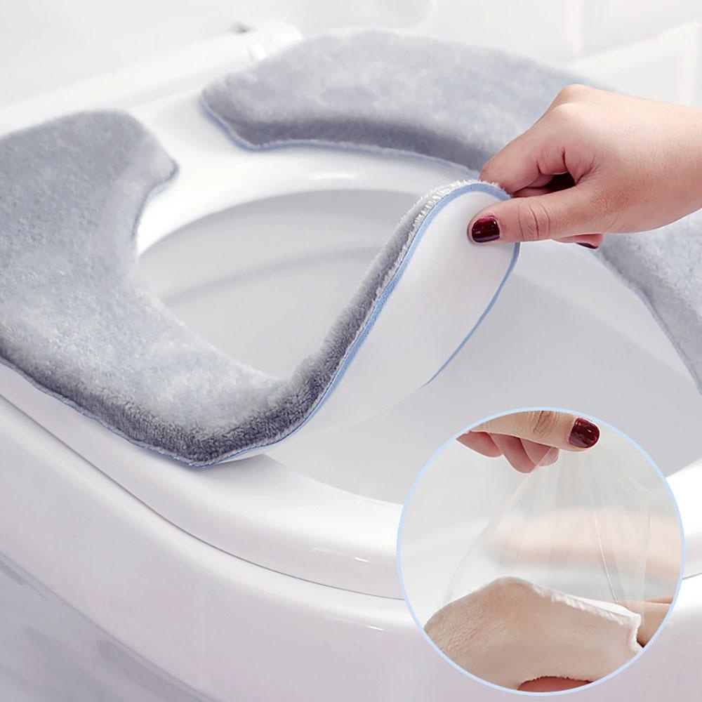 Vỏ Bọc Bệ Ngồi Toilet Bằng Vải Bông Dày Dặn Ấm Áp Có Thể Giặt R