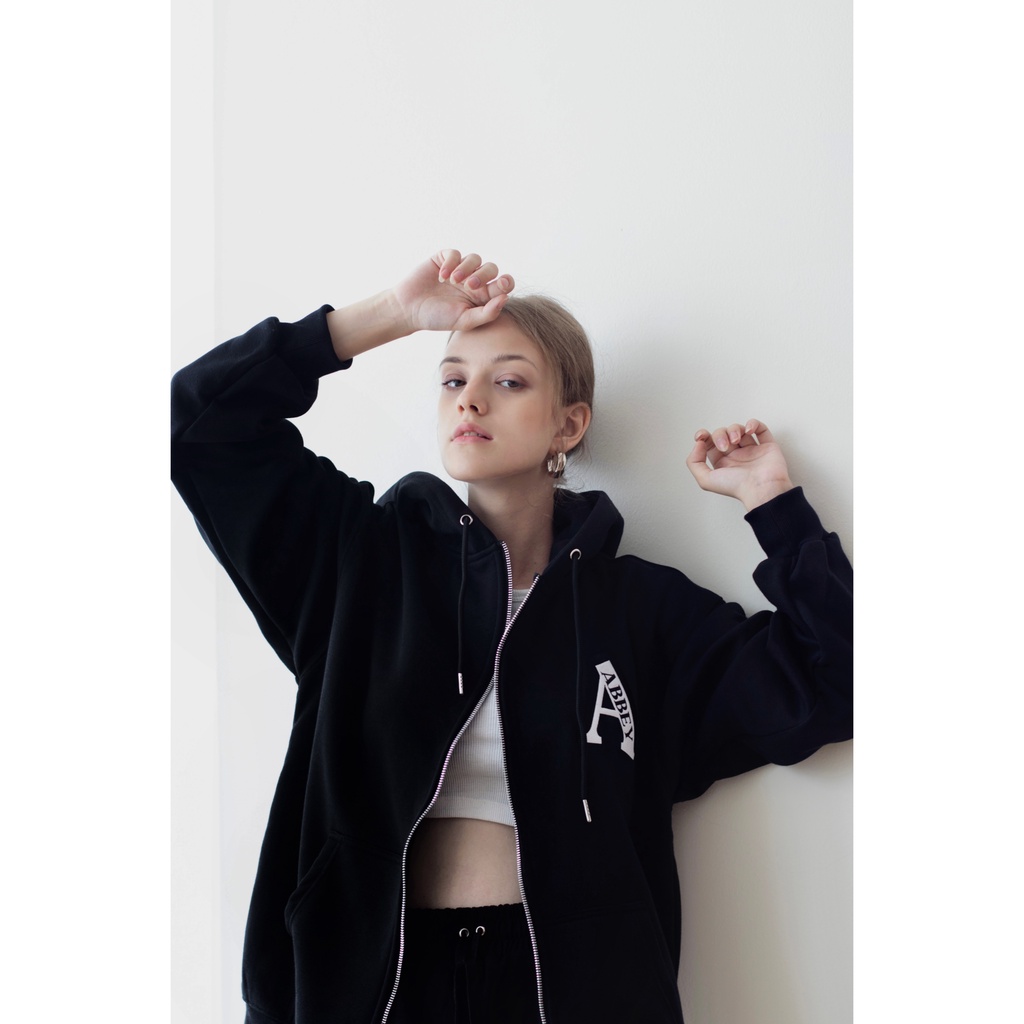 Áo Hoodie zip basic "ABBEY" Nam Nữ - Nỉ cao cấp/Form rộng | BigBuy360 - bigbuy360.vn