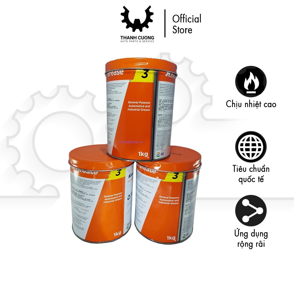 Mỡ bò Kixx Grease Hàn Quốc 3 chịu nhiệt cao cấp lon 1kg đến 3kg - CS0000013