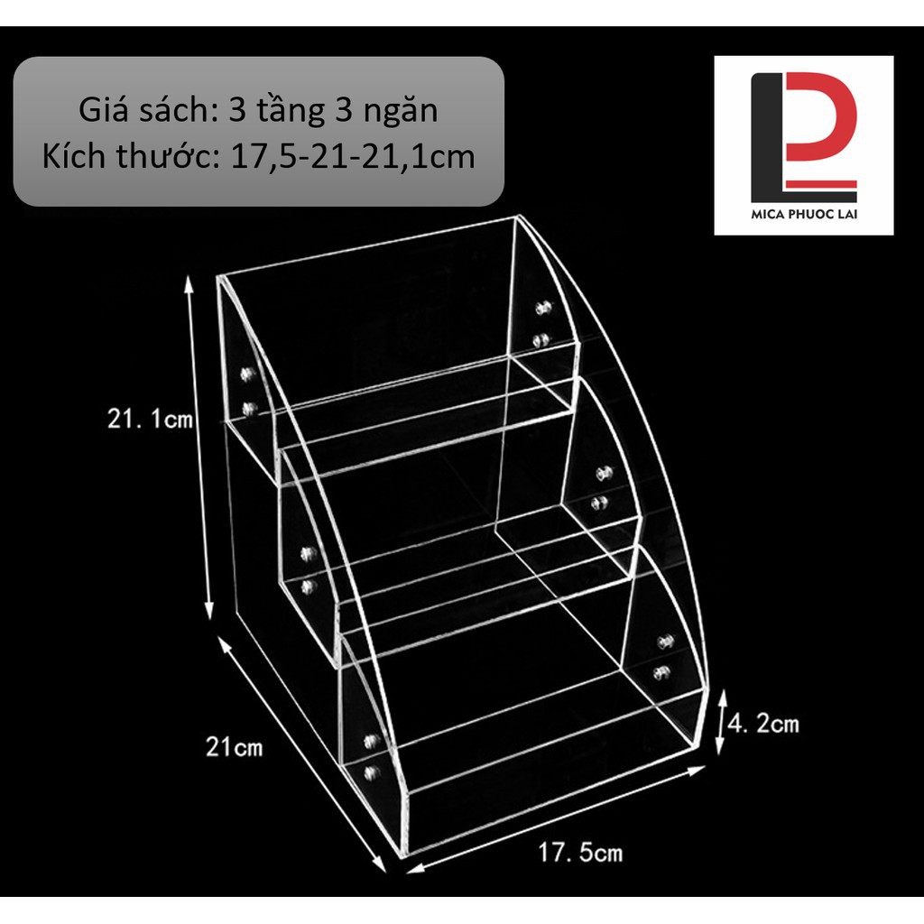 Kệ mica trưng bày 3 tầng/ Giá đỡ acrylic cao cấp