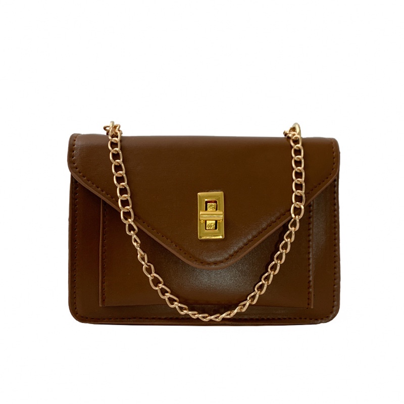 Túi Đeo Vai Hình Vuông Màu Trơn Phối Dây Xích Thời Trang Xuân Thu 2022 Cho Nữ