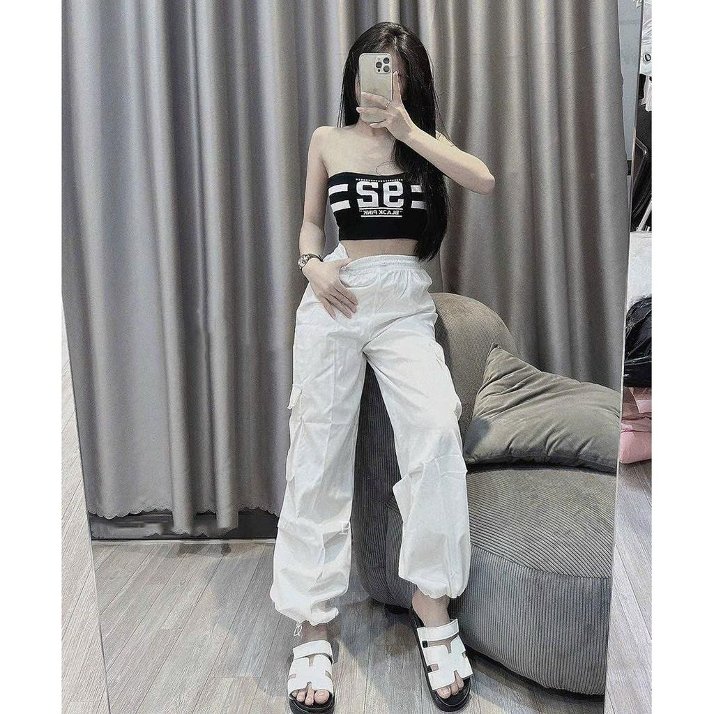 Sét Quần Túi Hộp Phối Áo Cúp Ngực In Chữ Và Số Sam Closet Phù Hợp Để Tới Công Sở, Đi Làm Hoặc Đi Chơi.