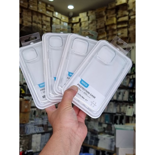 Ốp lưng trong suốt Rock Pure cho Iphone 14 pro max,14 max,14 pro,14,13 pro max,13 pro,13,12 pro max trong suốt.