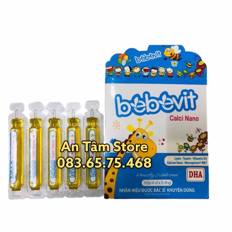 Bebevit Calci Nano bổ sung canxi và vitamin D3,giúp xương chắc khỏe, cải thiện còi xương ở trẻ, giảm nguy cơ loãng xương