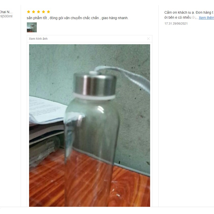 Bình Nước Thủy Tinh Có Dây Xách 500ml, 300ml-GTH SHOP9