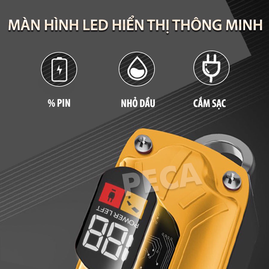 Tông đơ cắt tóc chuyên nghiệp KEMEI KM-802 công suất mạnh 10W màn hình LCD, sạc USB sạc nhanh pin lâu