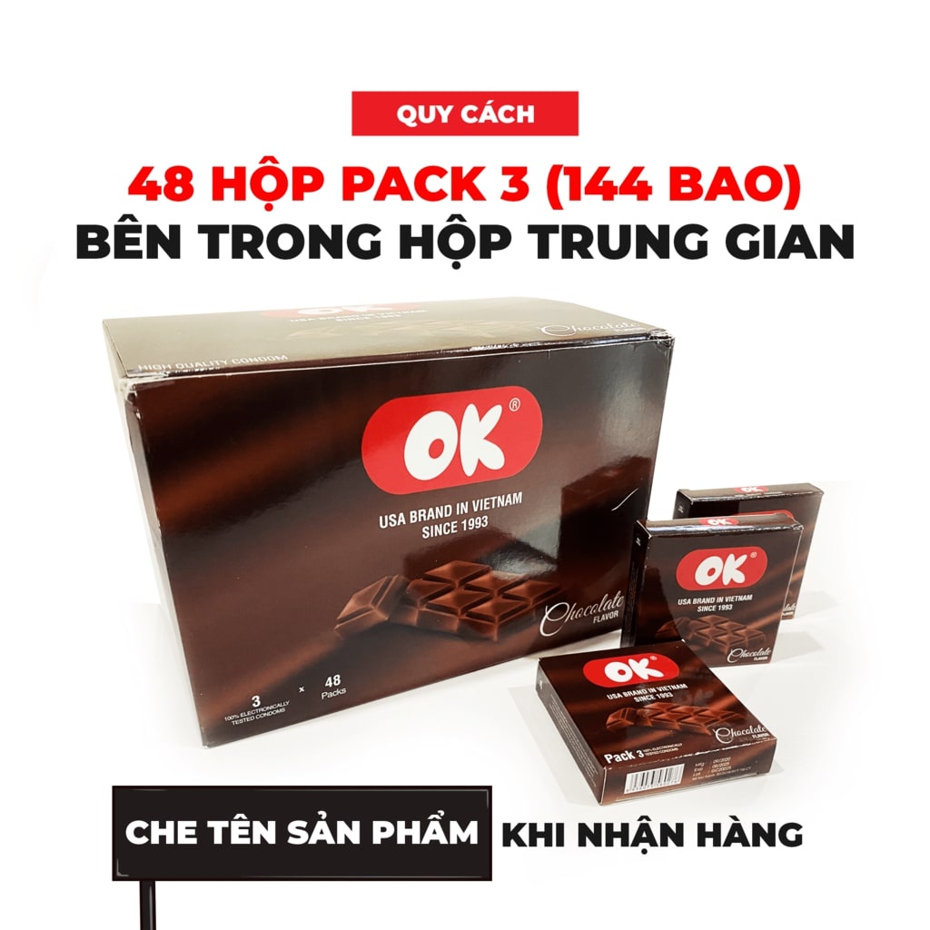 Bao cao su OK chocolate – hộp 144 cái