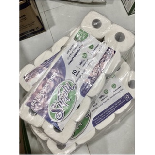 Giấy vệ sinh supply 1 lốc 10 cuộn có lõi