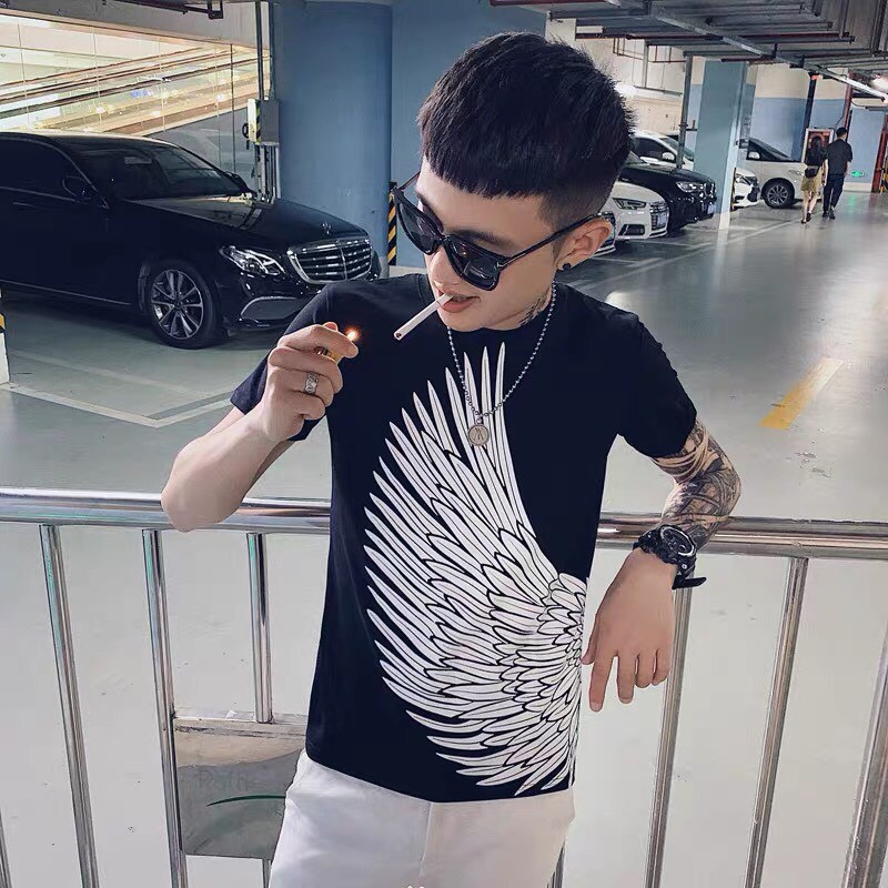 &lt; FREESHIP &gt; Áo thun nam nữ vải thun cotton mềm mịn thấm hút mồ hôi form 75kg ( cánh chim )