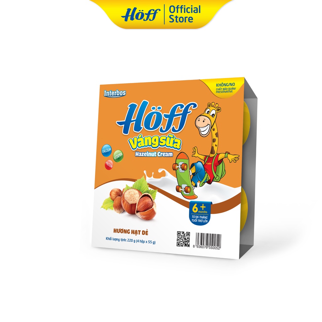 Váng Sữa vị Hạt Dẻ HOFF vỉ 4 hộp x 55g