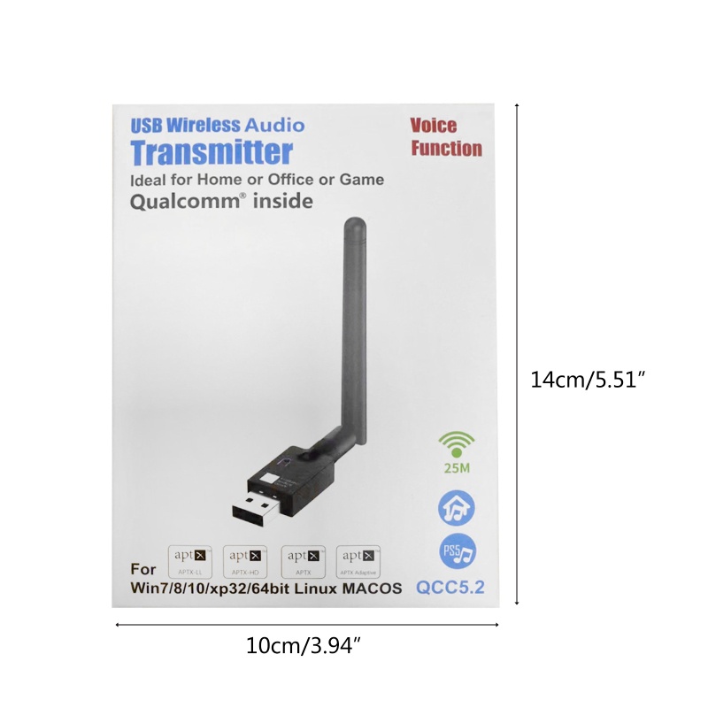 Usb Truyền Nhận Tín Hiệu Bluetooth 5.2 APTX LL Cho Loa TV PC