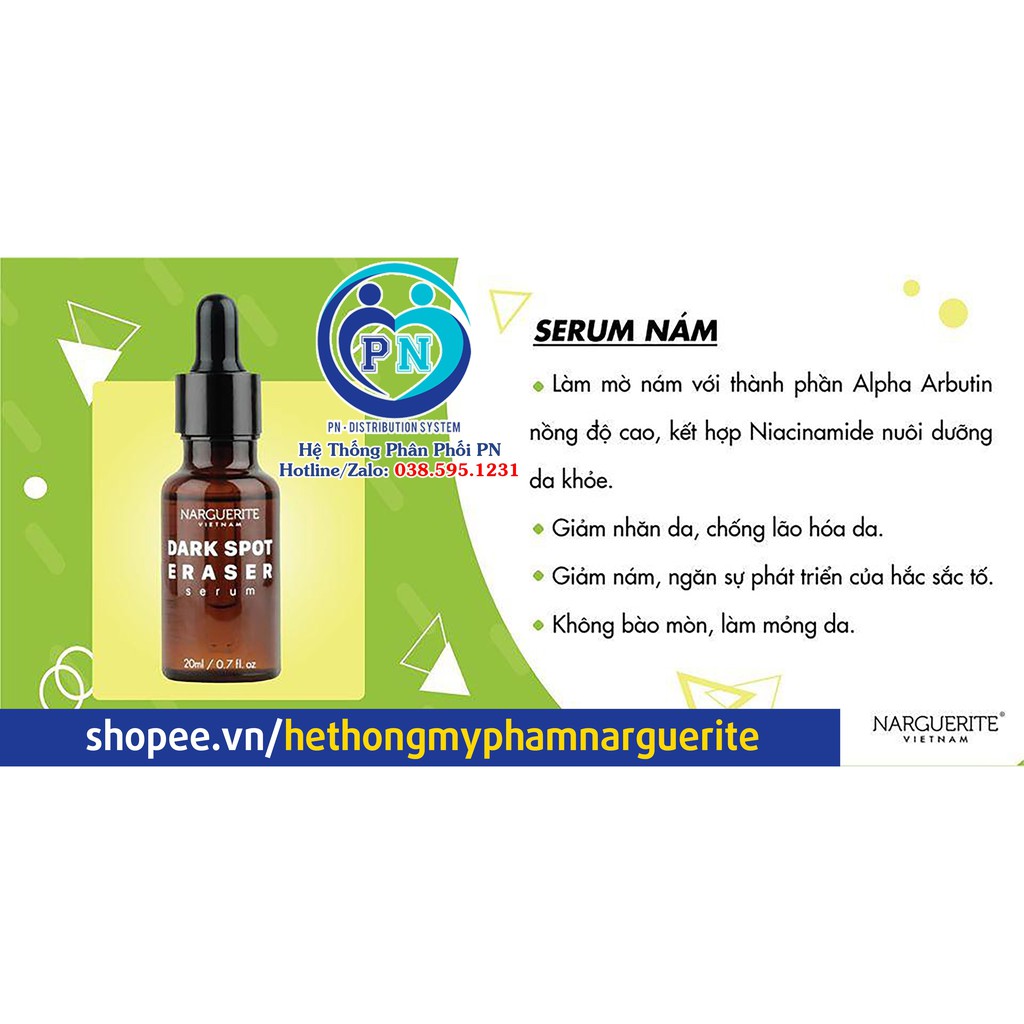 SERUM GIẢM NÁM, TÀN NHANG, DƯỠNG TRẮNG DA DARK SPOT ERASER NARGUERITE ( 20ml ) | BigBuy360 - bigbuy360.vn
