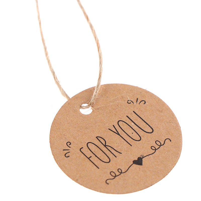 Set 100 thẻ giấy in chữ FOR YOU dùng để trang trí
