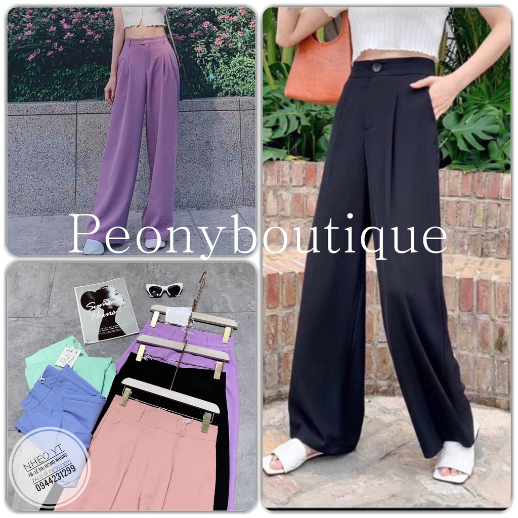 Quần Sớ Pastel Cạp Khuy  Culottes suông ống rộng simple pant cạp cao đũi xước qc ullzang nữ SIÊU HOT