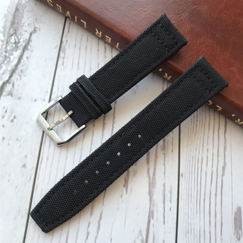 IWC thay thế IWC IWC Pilot Bồ Đào Nha Dây đeo bằng da Nylon canvas Dây đeo đồng hồ 20 21 22mm Nam