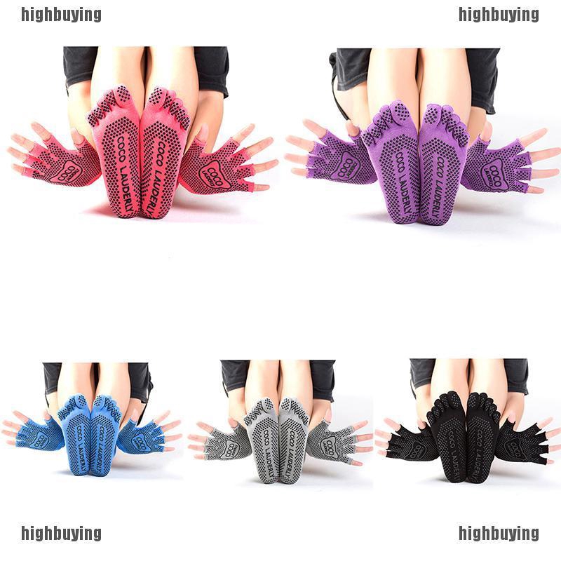 Đôi Tất Chân Cotton Hở Ngón Chống Trượt Nhiều Màu Sắc Cho Nữ