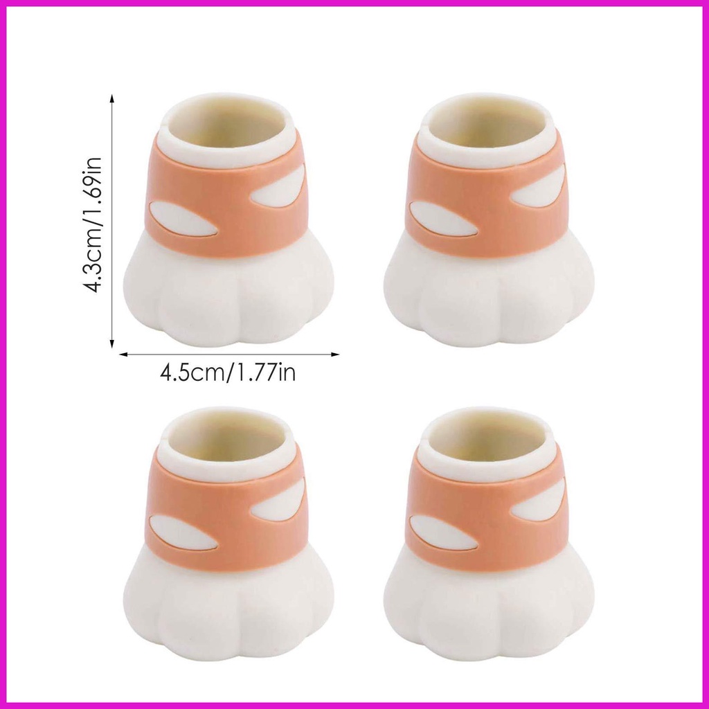 Bộ 4 Miếng Bọc Chân Bàn Ghế Bằng Silicone Hình Chân Mèo