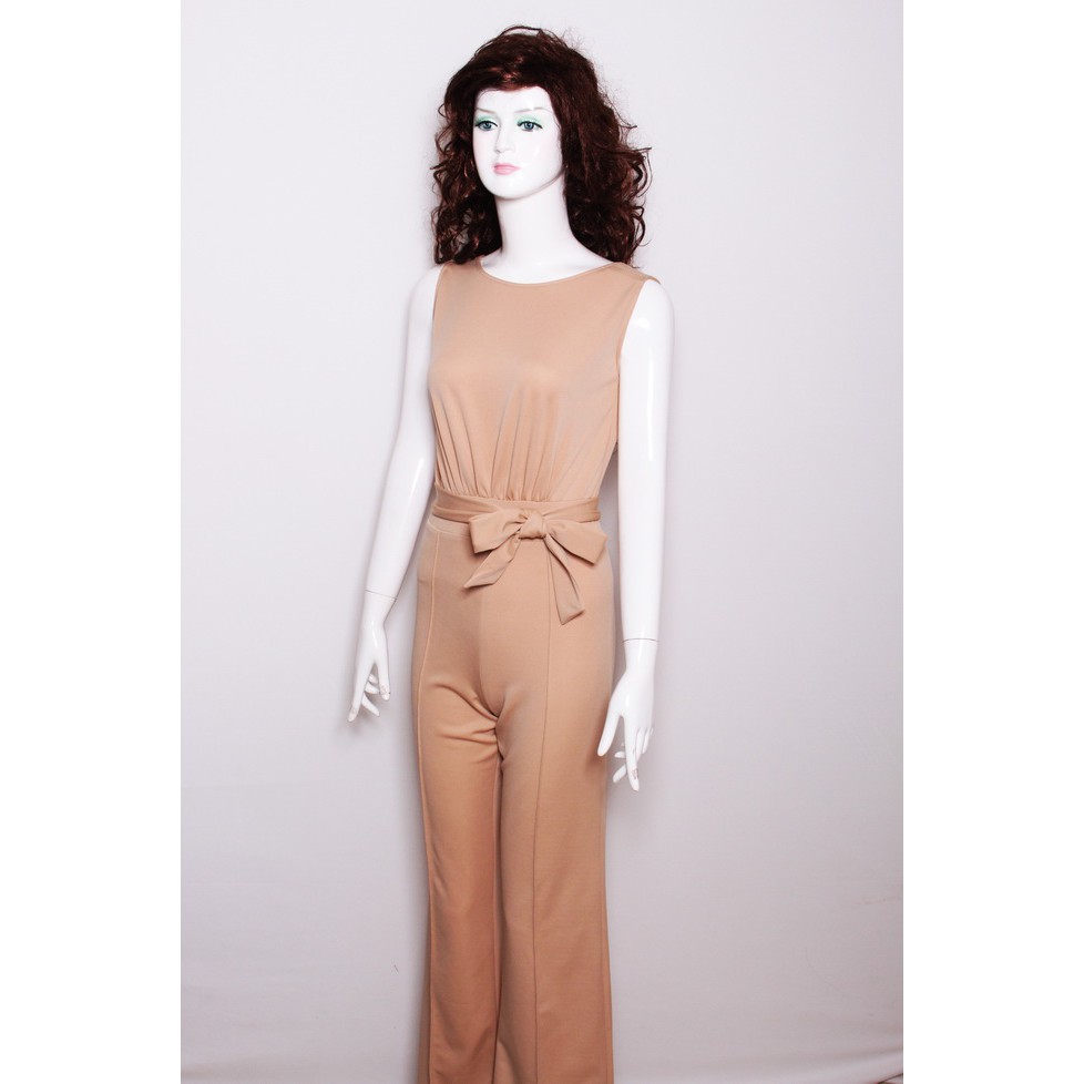 Jumpsuit Set liền hở ưng ống loe chất thun