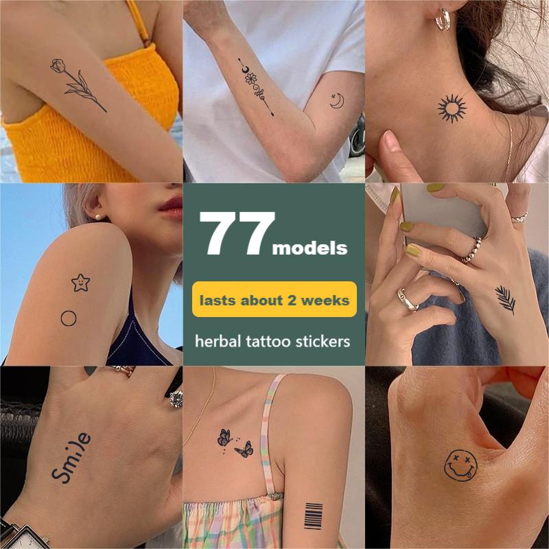 Set 5 Tấm Hình Xăm Dán Tạm Thời Họa Tiết Tươi Tắn Chống Thấm Nước Dùng Một Lần