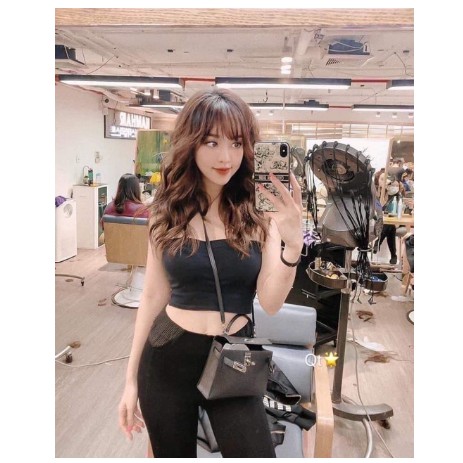 Áo ống trơn chất zip cup ngực dáng croptop siêu hot 3 màu