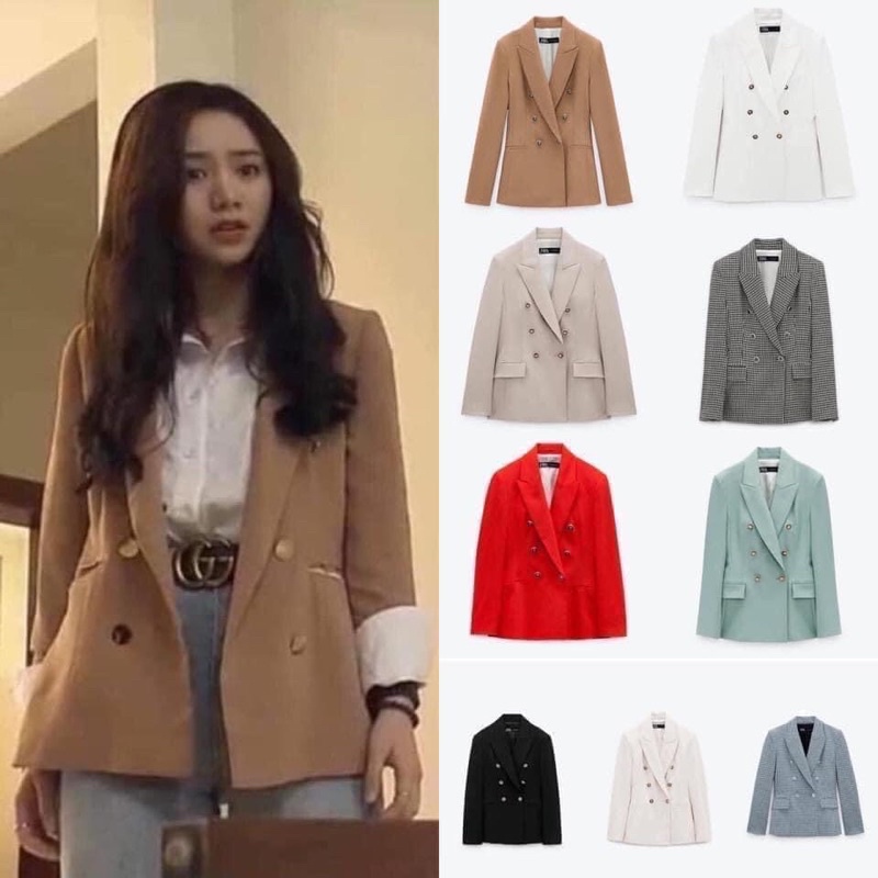 Áo blazer zara new tag màu vàng mustad