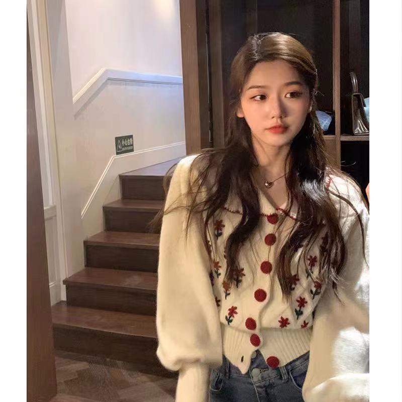 Áo khoác cardigan len dệt kim phong cách Hàn Quốc 2021 mới thời trang thu đông dành cho nữ