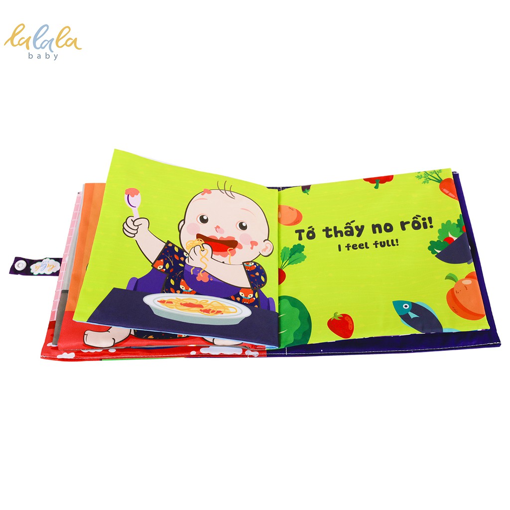 Sách vải Lalala baby song ngữ đa tương tác Bé cảm thấy thế nào? - How do you feel? kích thước 18x18cm 12 trang