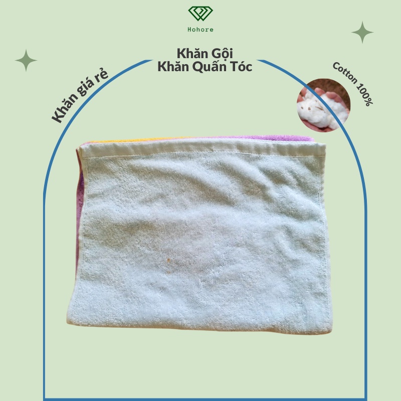 Khăn lỗi giá rẻ songwol khăn gội khăn quấn tóc 34cm x 82cm khăn cotton 100% thấm hút tốt không xù không rụng lông