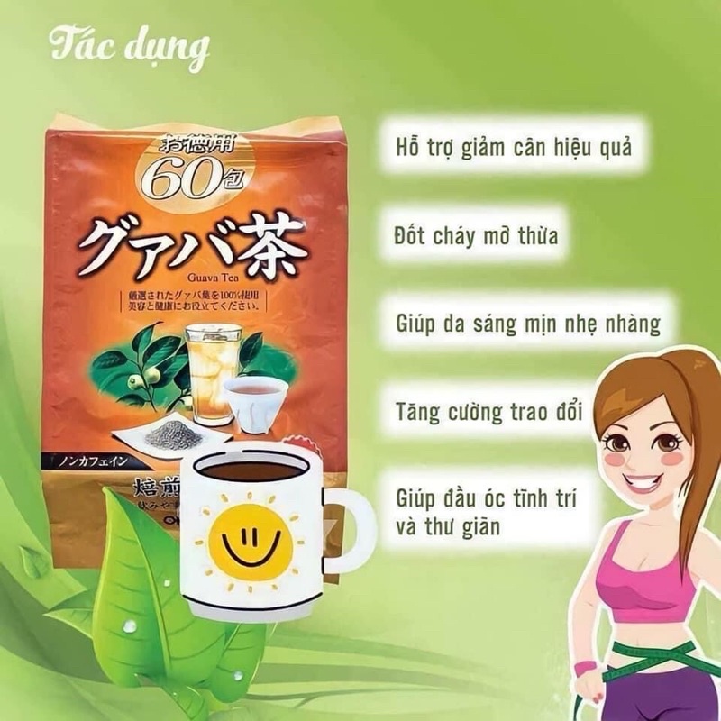 Trà Ổi Giảm Cân Orihiro Guava Tea Nhật Bản 60 Gói