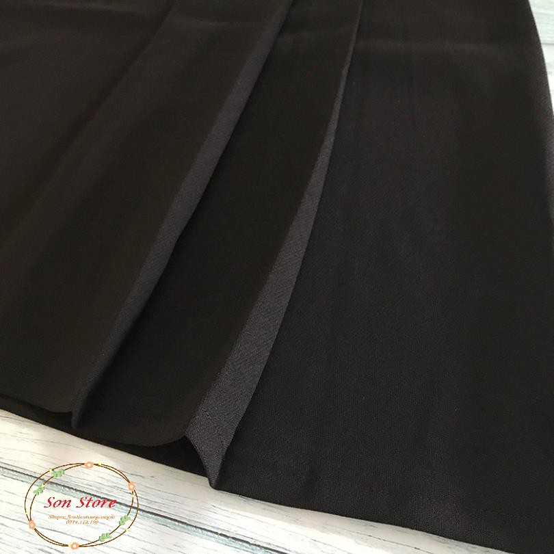 Chân váy midi công sở phối cúc xếp ly dài qua gối | BigBuy360 - bigbuy360.vn