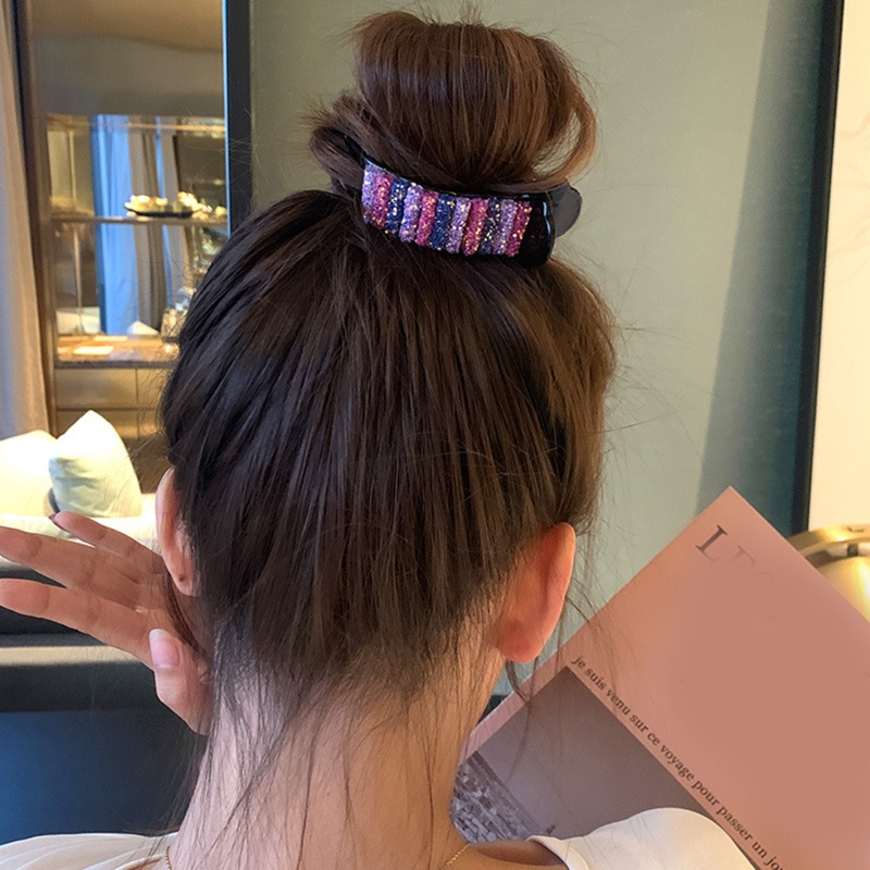 Kẹp Tóc Càng Cua Lớn Chống Trượt Đính Kim Sa Lấp Lánh Thời Trang