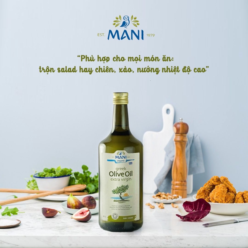 Dầu Olive Hy Lạp hữu cơ Mani Brand Organic Extra Virgin Olive Oil