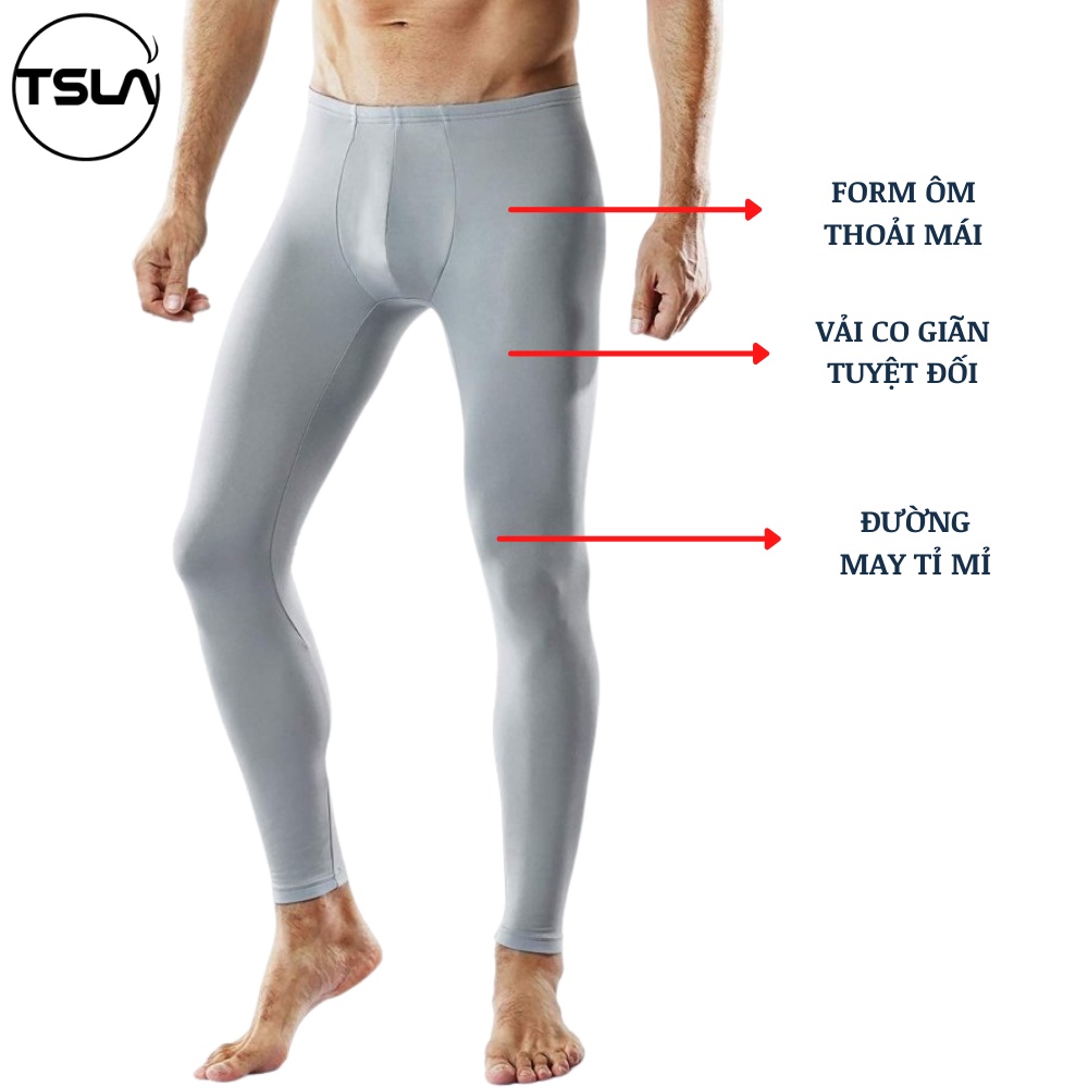 Quần legging thể thao giữ nhiệt nam TSLA lót lông cừu ôm body tập gym bóng rổ đánh bóng banh mùa lạnh thu đông