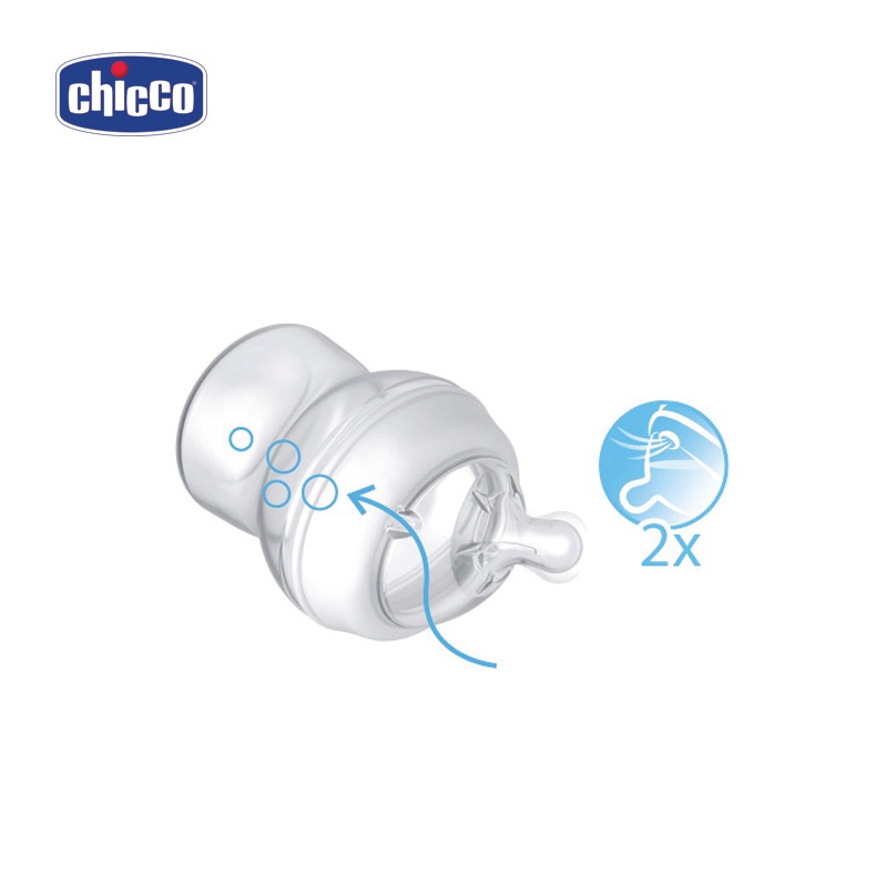 Combo Bình sữa núm nghiêng Pisa Natural Feeling 2M+ 250ml & Cọ rửa bình sữa và phụ kiện silicone Chicco