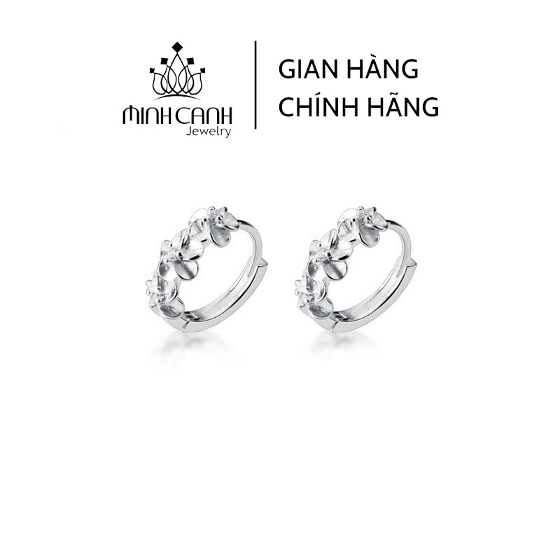 Khuyên Tai Bạc Hình Hoa Khóa Bấm - Minh Canh Jewelry