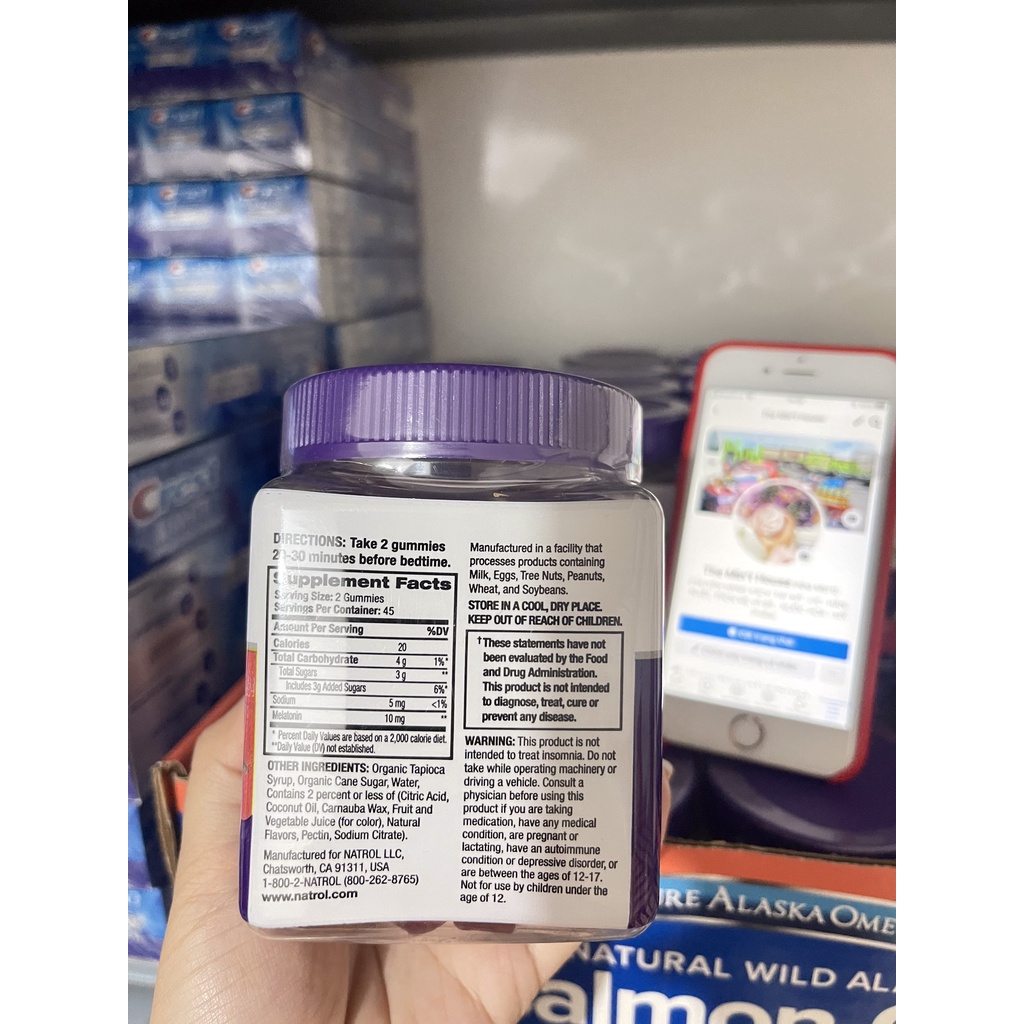 Kẹo ngủ Natrol Melatonin Gummies, hỗ trợ giấc ngủ, loại 10MG 90 viên