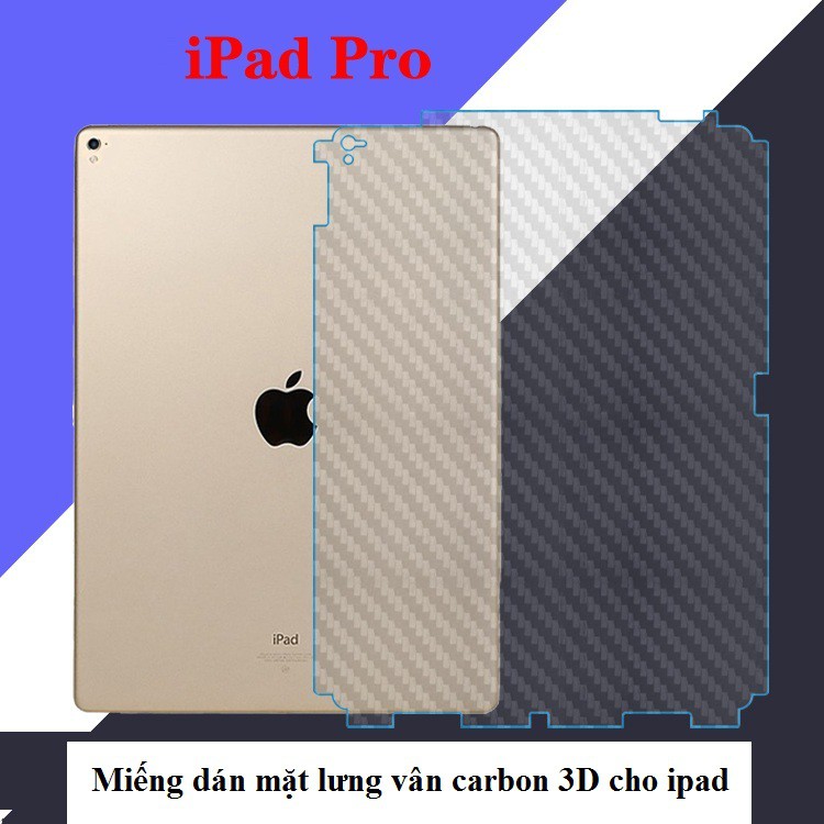 Miếng dán mặt lưng vân Carbon 3D tổng hợp cho các loại iPad - Hàng nhập khẩu - H_Shop_VN