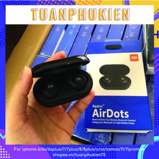 Tai nghe airdot redmi 2 ⚡ freeship⚡ tai nghe bluetooth airdots redmi 2 đen true wireless công nghệ 5.0 kèm đốc sạc